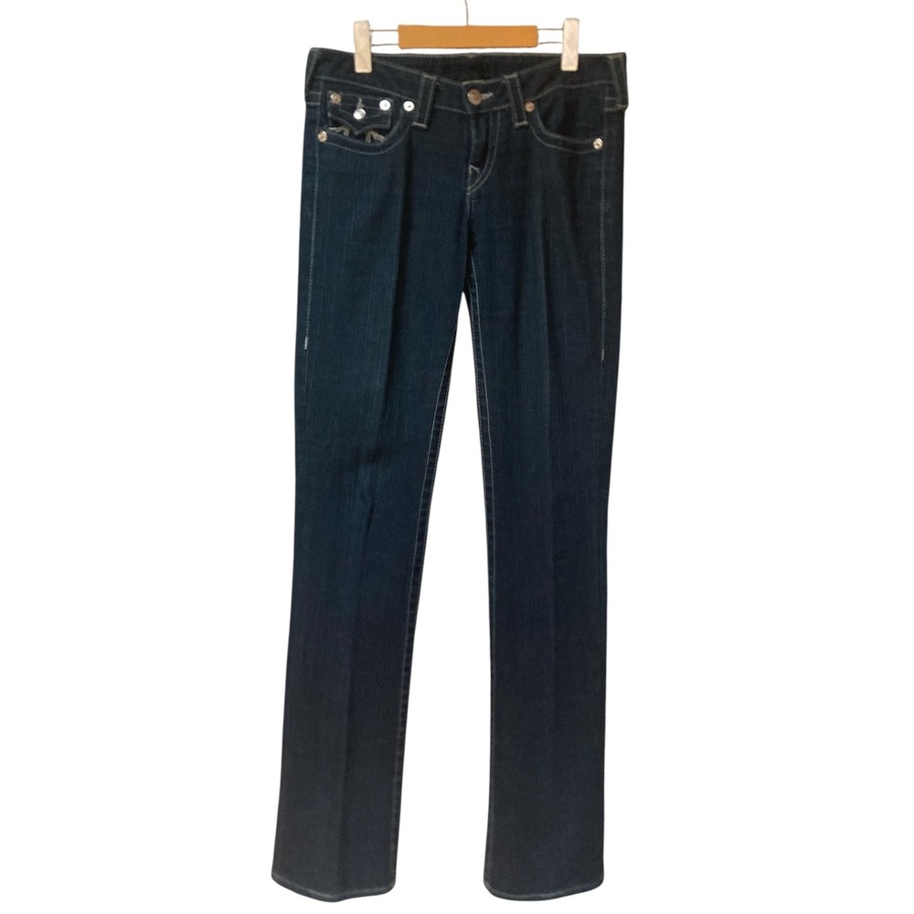 True Religion Becky Vintage Dark Wash Straight Leg Jeans USA Made Womens Size 29 - Picture 3 of 11